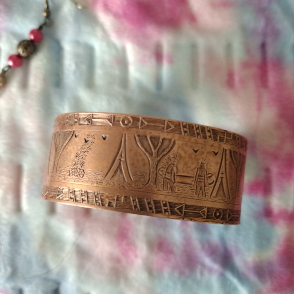 Native American Style Solid Copper Cuff Bracelet … - image 2